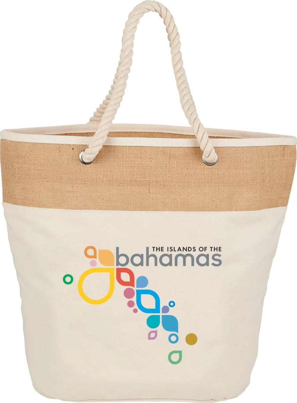 Sac fourre-tout en toile de coton de 12 onces avec accents en jute