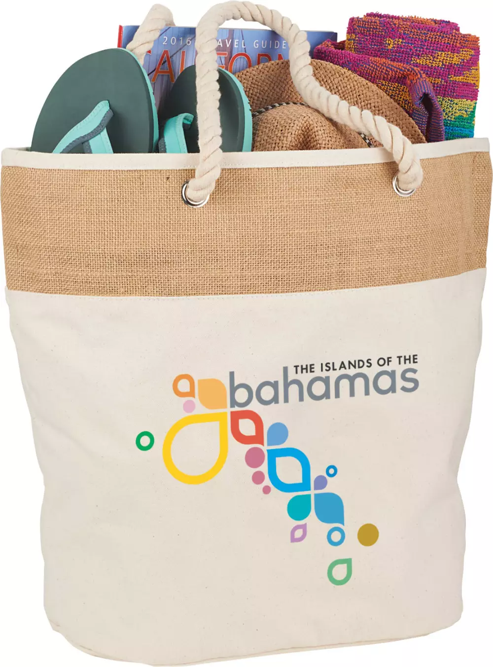 Jute Accent 12oz Cotton Canvas Rope Tote