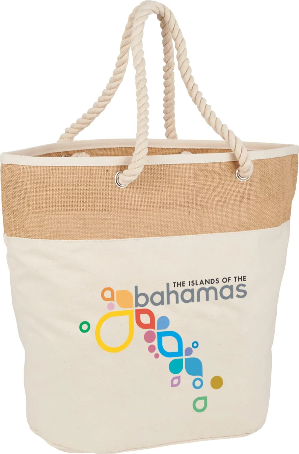 Sac fourre-tout en toile de coton de 12 onces avec accents en jute