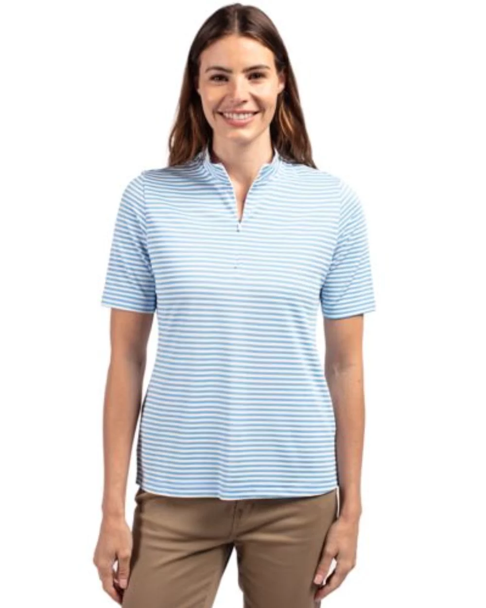 Cutter & Buck Virtue Eco Pique Stripe Recycled Womens Top