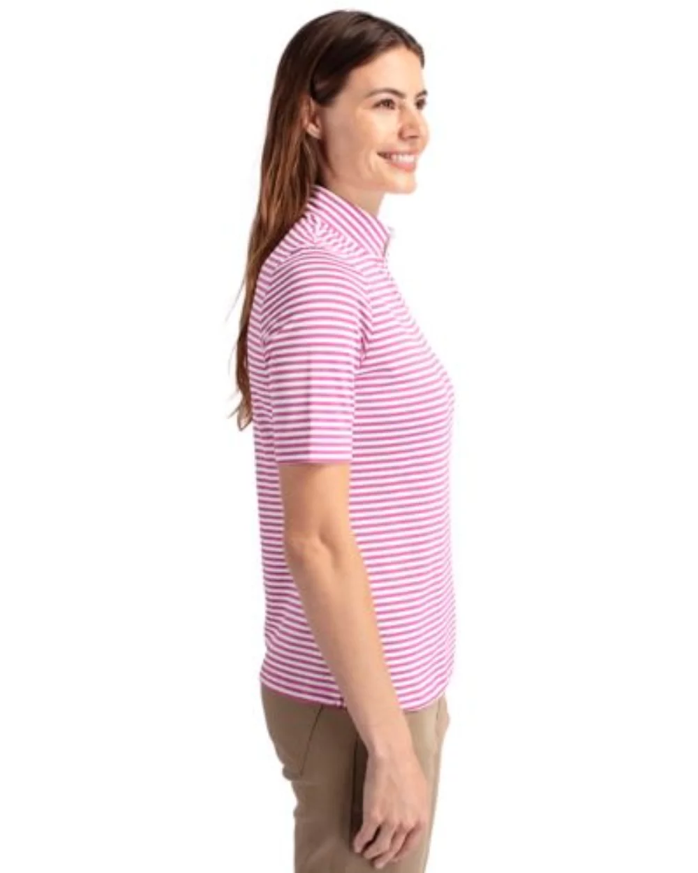Cutter & Buck Virtue Eco Pique Stripe Recycled Womens Top