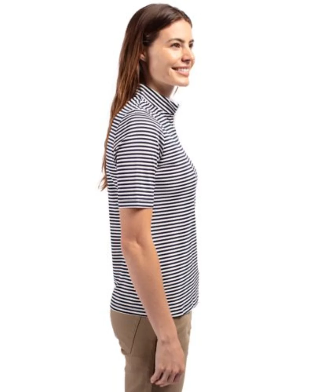 Cutter & Buck Virtue Eco Pique Stripe Recycled Womens Top