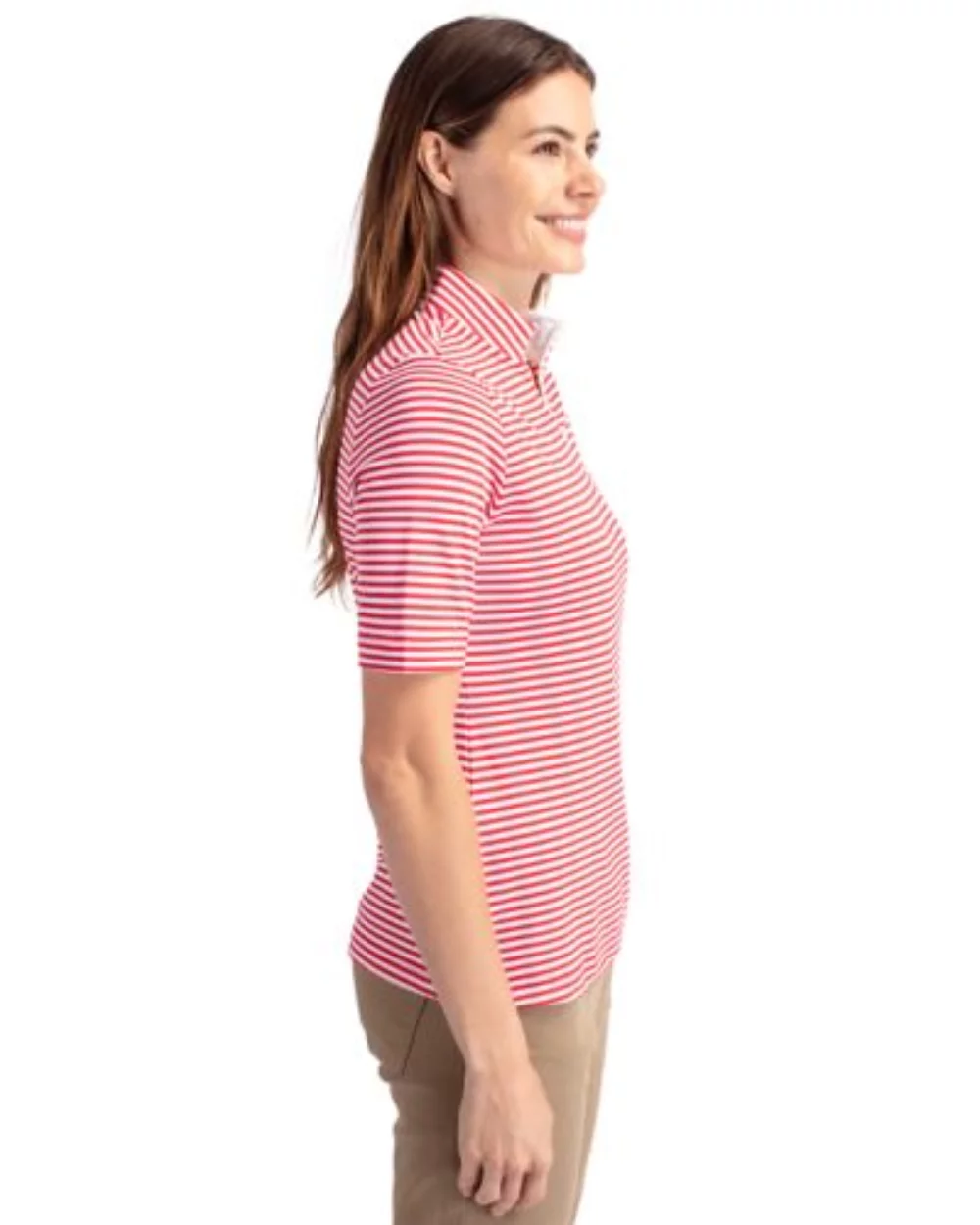 Cutter & Buck Virtue Eco Pique Stripe Recycled Womens Top