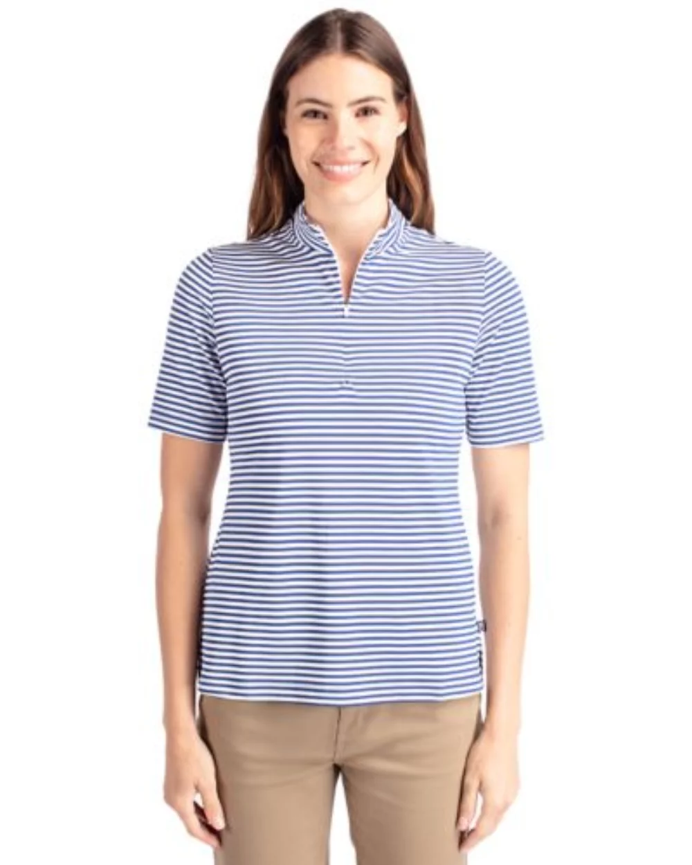 Cutter & Buck Virtue Eco Pique Stripe Recycled Womens Top