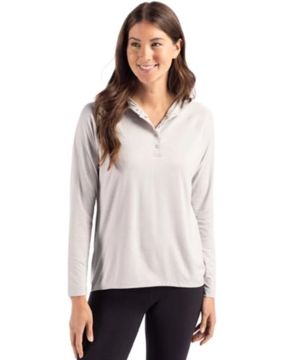 Cutter & Buck Coastline Epic Comfort Eco Recycled Womens Hooded Shirt