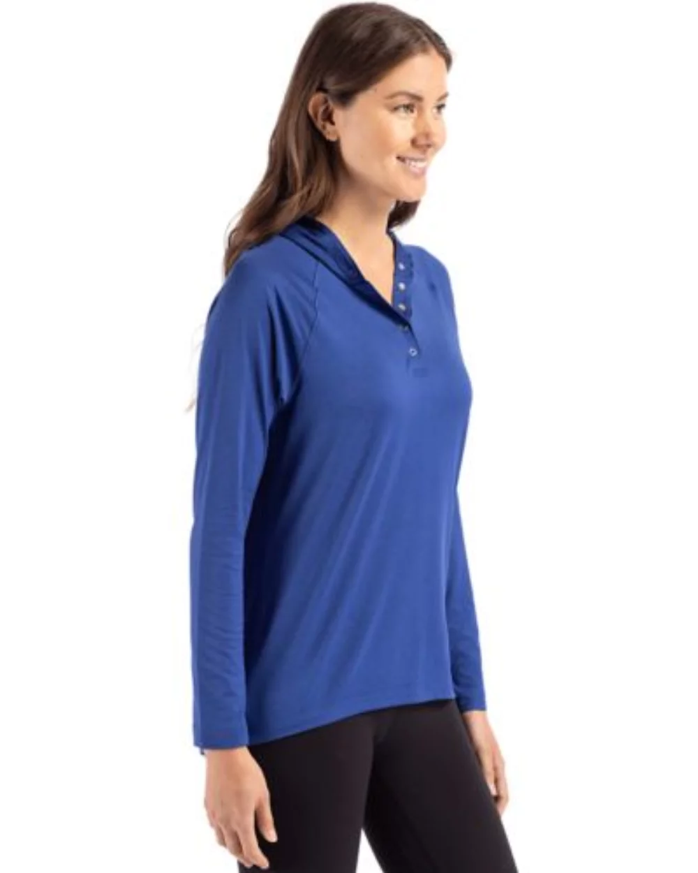 Cutter & Buck Coastline Epic Comfort Eco Recycled Womens Hooded Shirt