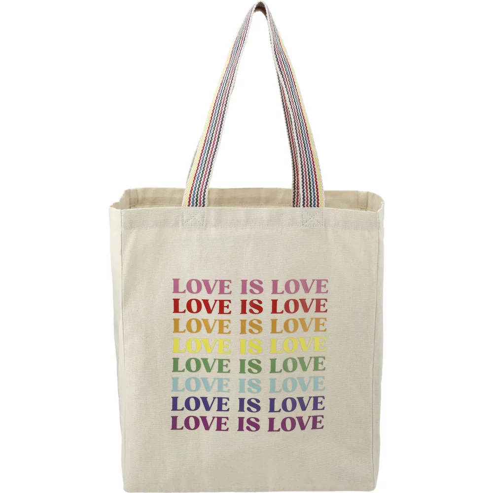 Sac d'épicerie en coton recyclé Rainbow de 6 oz
