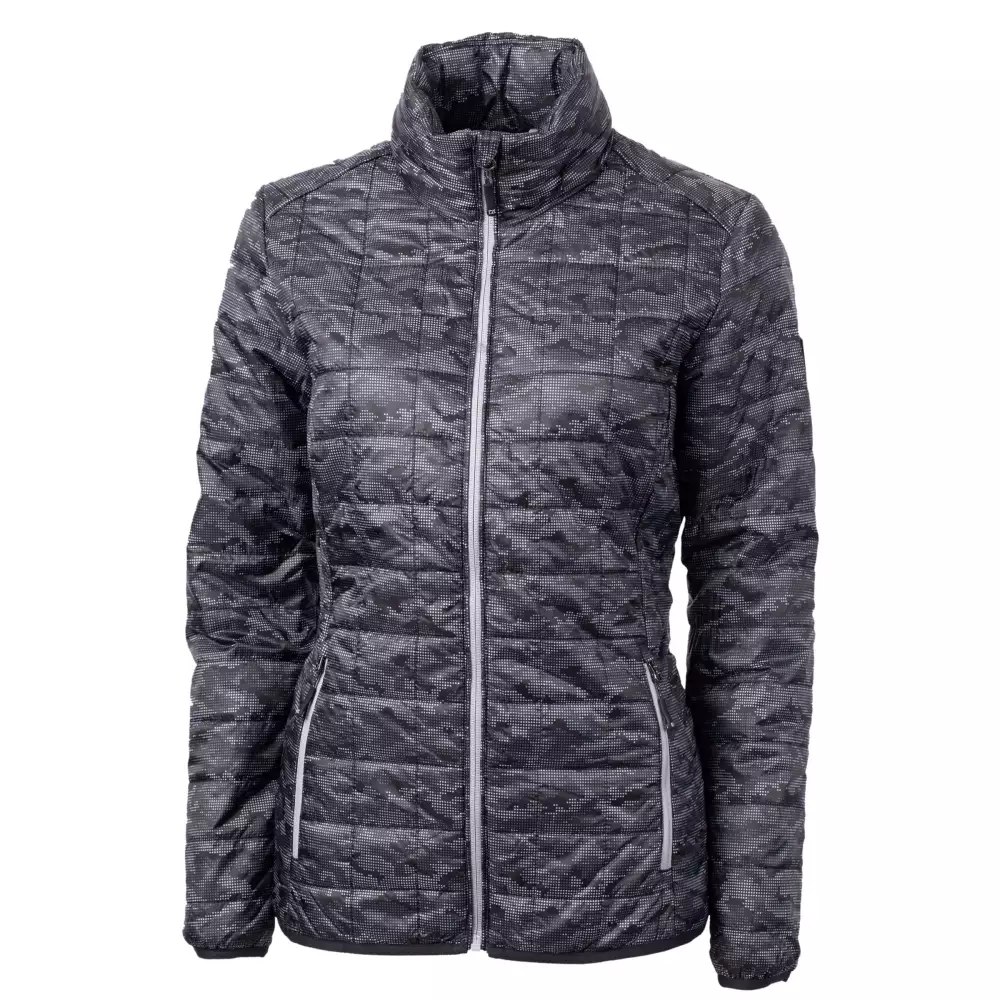 Veste matelassée imprimée à fermeture éclair intégrale Cutter & Buck Rainier PrimaLoft pour femmes.