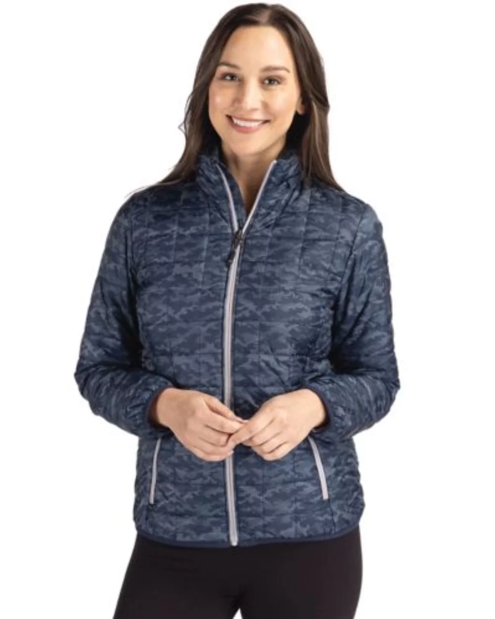 Cutter & Buck Rainier PrimaLoft? Womens Eco Insulated Full Zip Printed Puffer Jacket