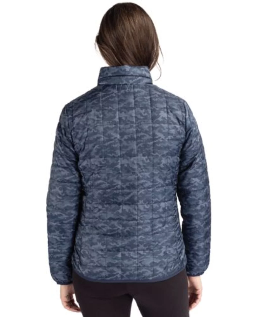 Veste matelassée imprimée à fermeture éclair intégrale Cutter & Buck Rainier PrimaLoft pour femmes.