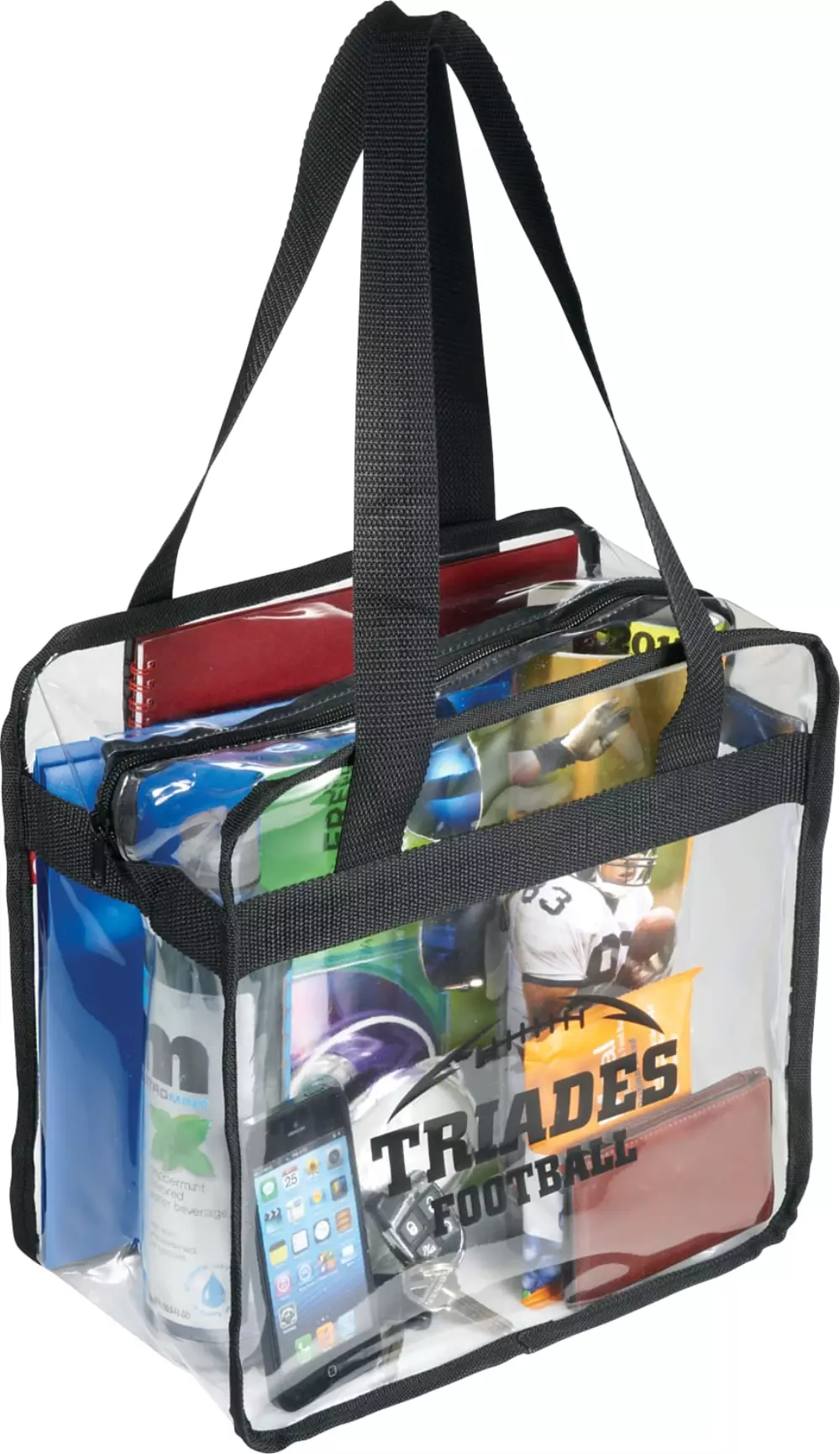 Sac de sécurité transparent à fermeture éclair pour le jour du match