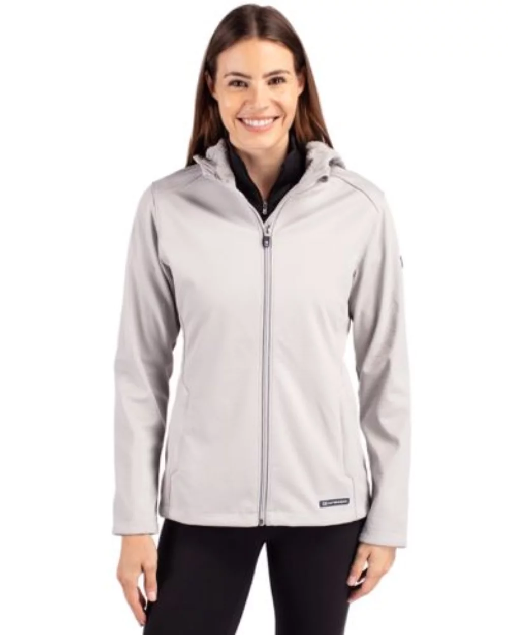 Veste pour femme Cutter & Buck Evoke Eco Softshell à fermeture éclair intégrale en matières recyclées