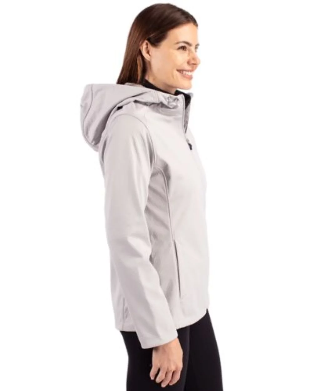 Veste pour femme Cutter & Buck Evoke Eco Softshell à fermeture éclair intégrale en matières recyclées