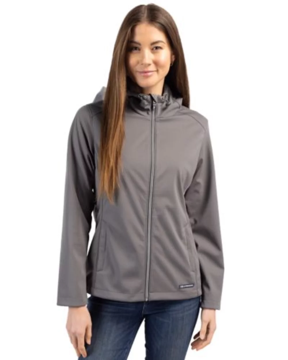 Veste pour femme Cutter & Buck Evoke Eco Softshell à fermeture éclair intégrale en matières recyclées