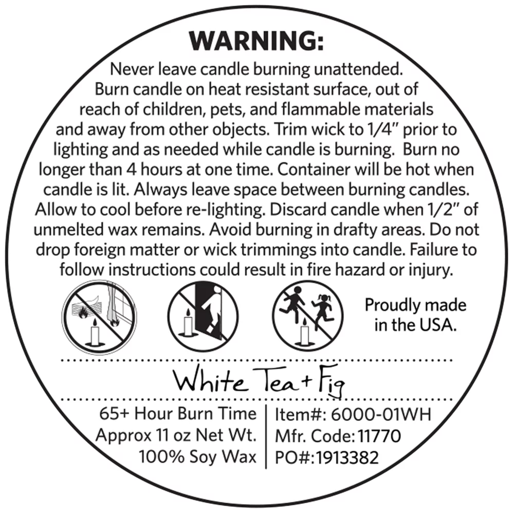 Bougie en pot en verre de 11 oz au thé blanc et à la figue