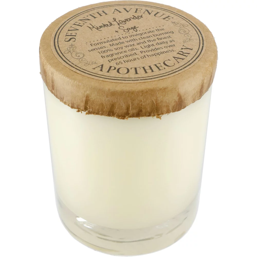 Bougie en pot en verre de 11 oz à la lavande et à la sauge.