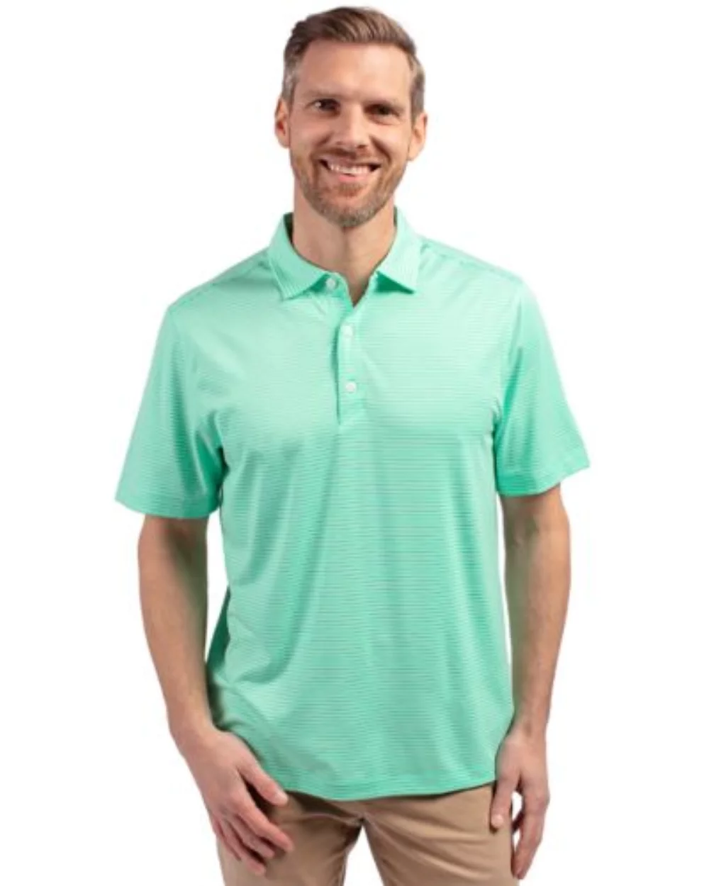 Polo pour hommes Cutter & Buck Forge Eco à double rayures extensibles recyclées