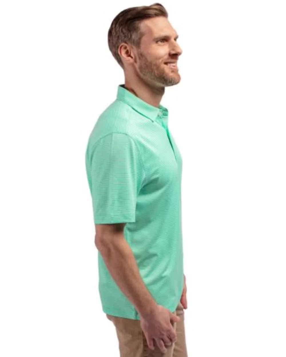 Cutter & Buck Forge Eco Double Stripe Stretch Recycled Mens Polo