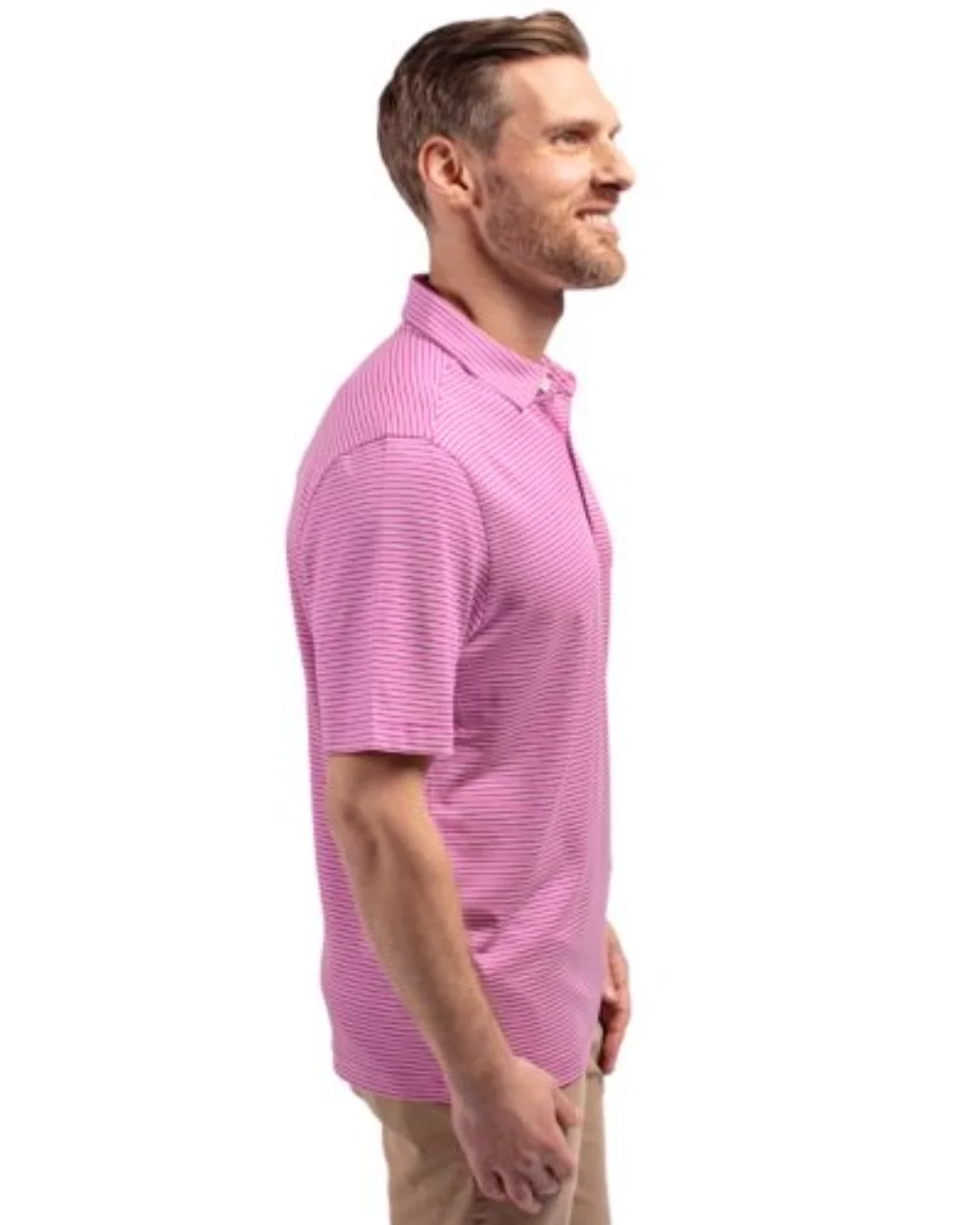 Polo pour hommes Cutter & Buck Forge Eco à double rayures extensibles recyclées