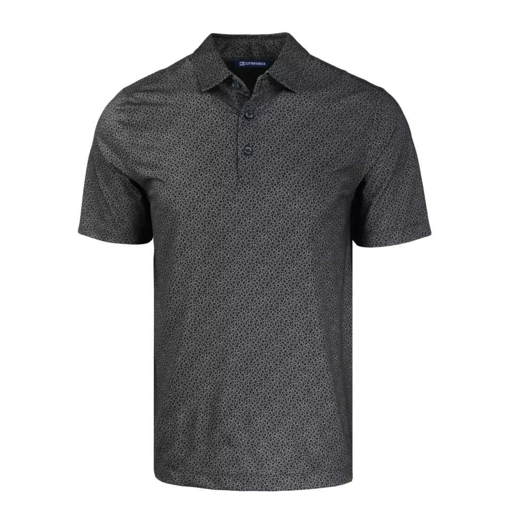 Polo pour hommes Cutter & Buck Pike Eco avec impression en pierre recyclée extensible.