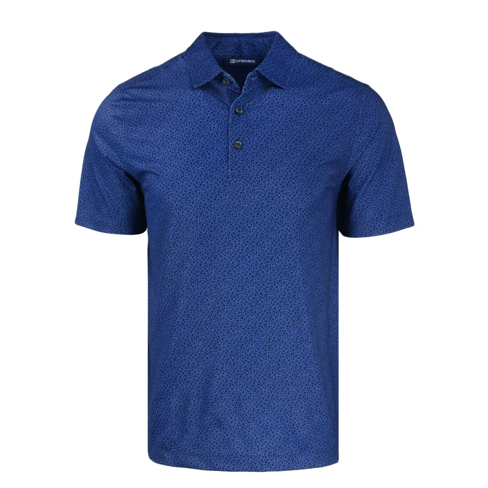 Polo pour hommes Cutter & Buck Pike Eco avec impression en pierre recyclée extensible.