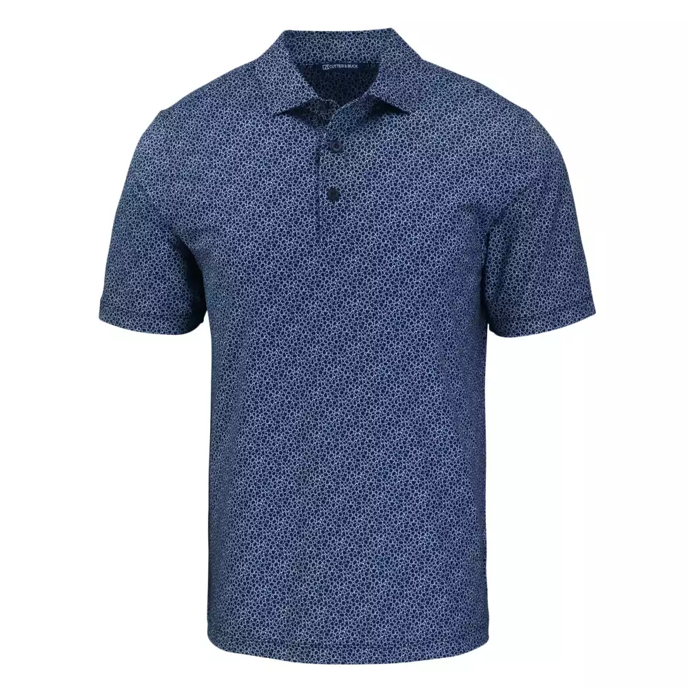Polo pour hommes Cutter & Buck Pike Eco avec impression en pierre recyclée extensible.
