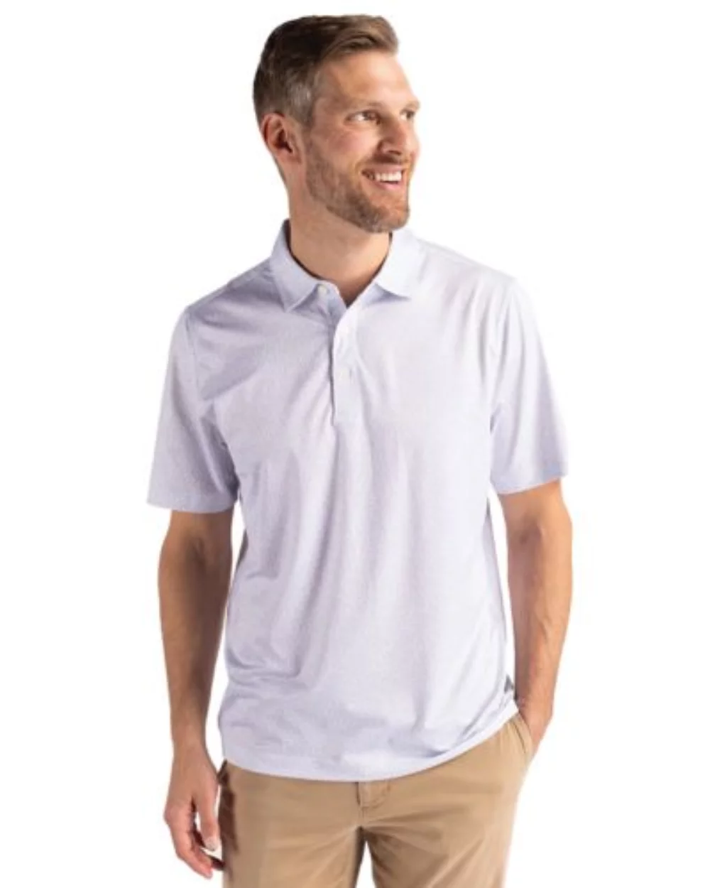 Polo pour hommes Cutter & Buck Pike Eco avec impression en pierre recyclée extensible.