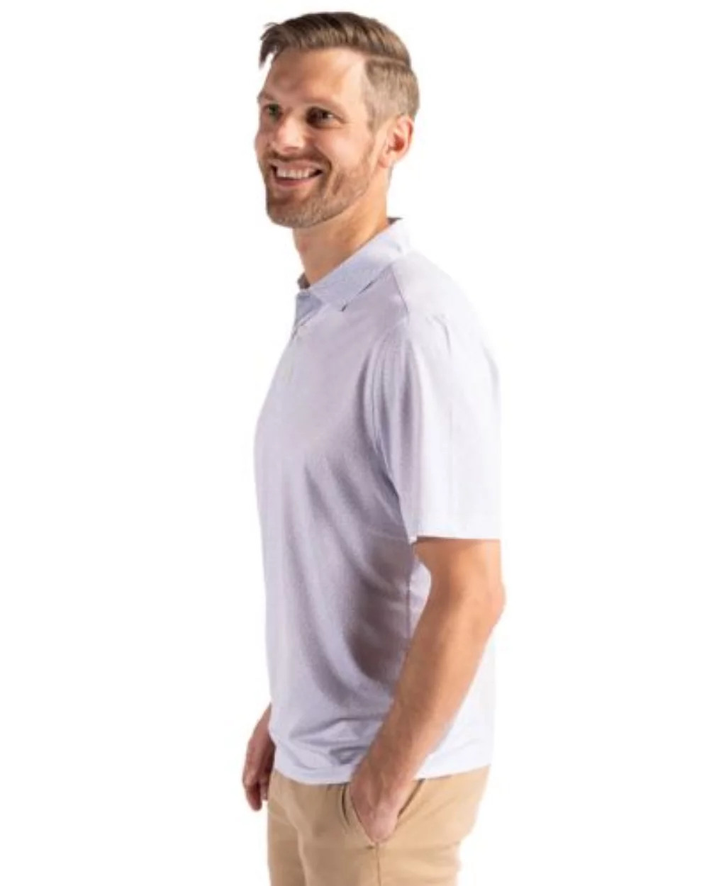 Cutter & Buck Pike Eco Pebble Print Stretch Recycled Mens Polo