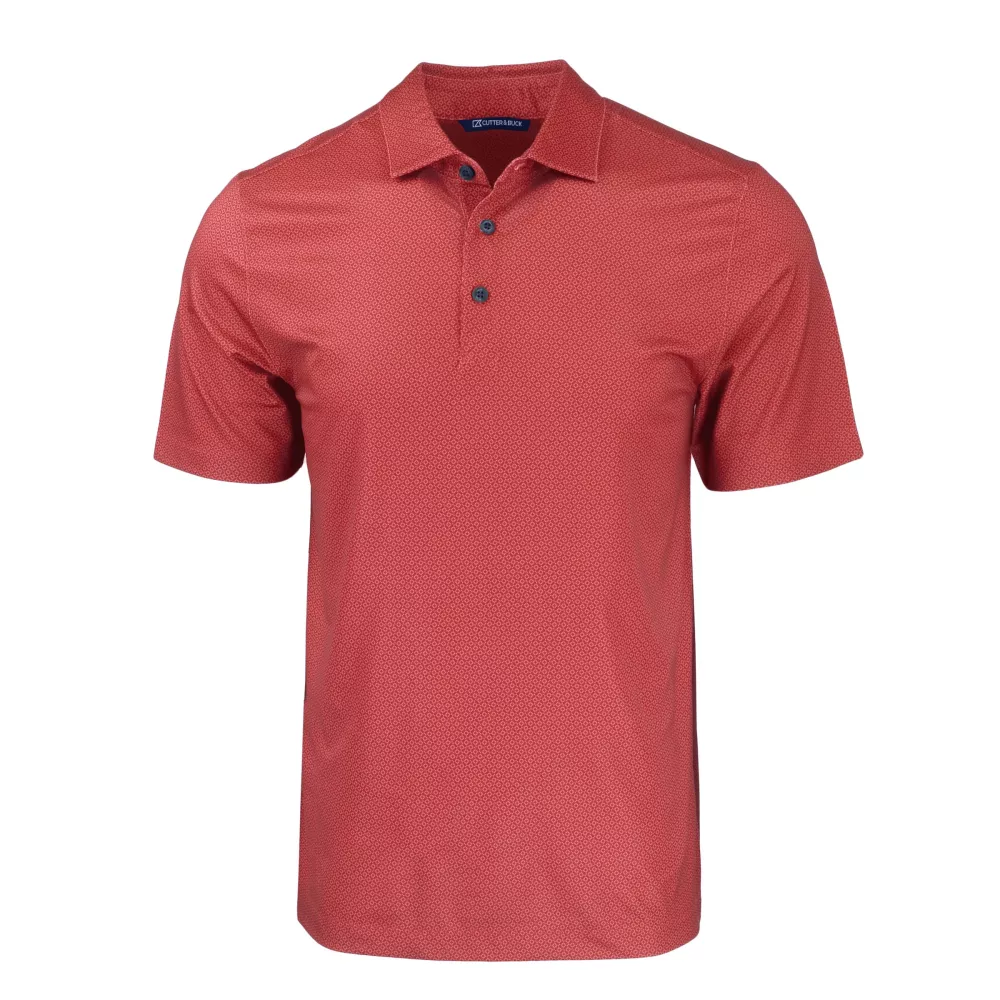 Polo pour hommes Cutter & Buck Pike Eco avec impression géométrique tonale extensible recyclée