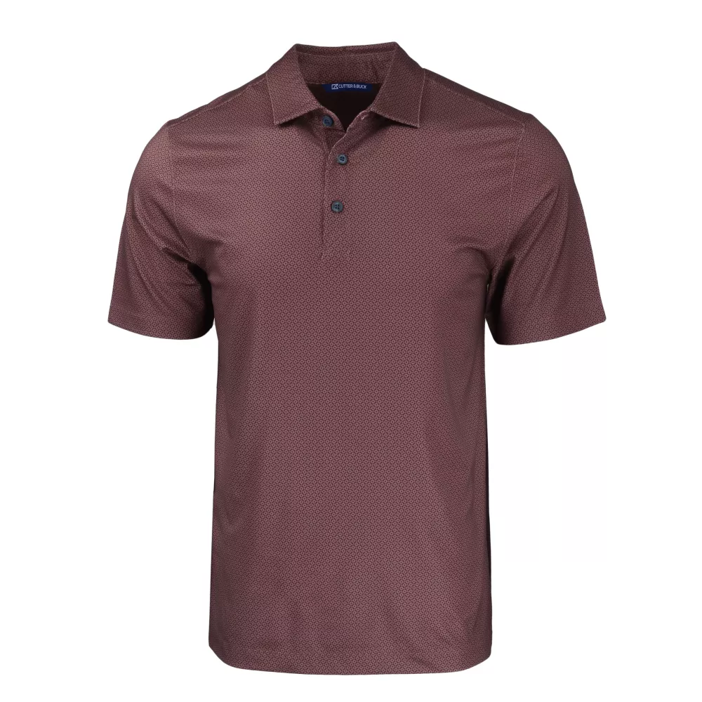Polo pour hommes Cutter & Buck Pike Eco avec impression géométrique tonale extensible recyclée