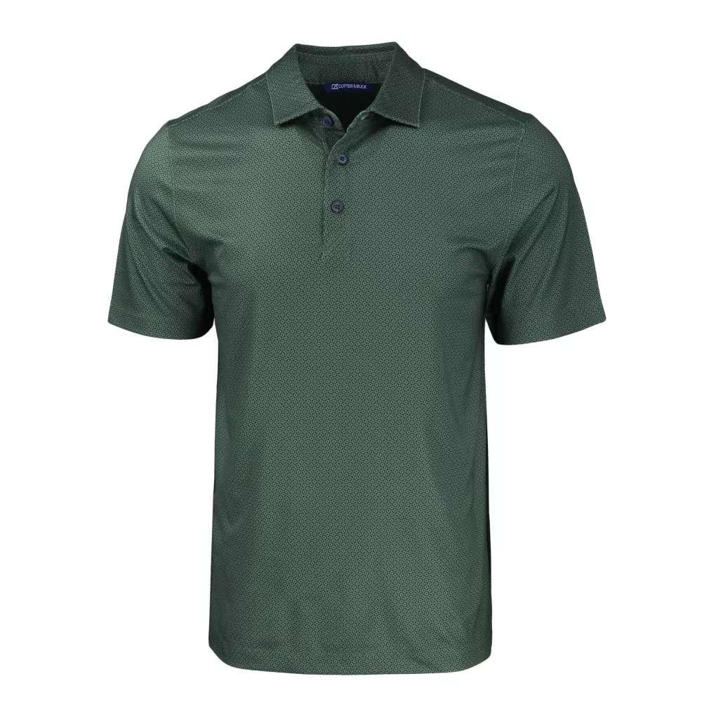 Polo pour hommes Cutter & Buck Pike Eco avec impression géométrique tonale extensible recyclée