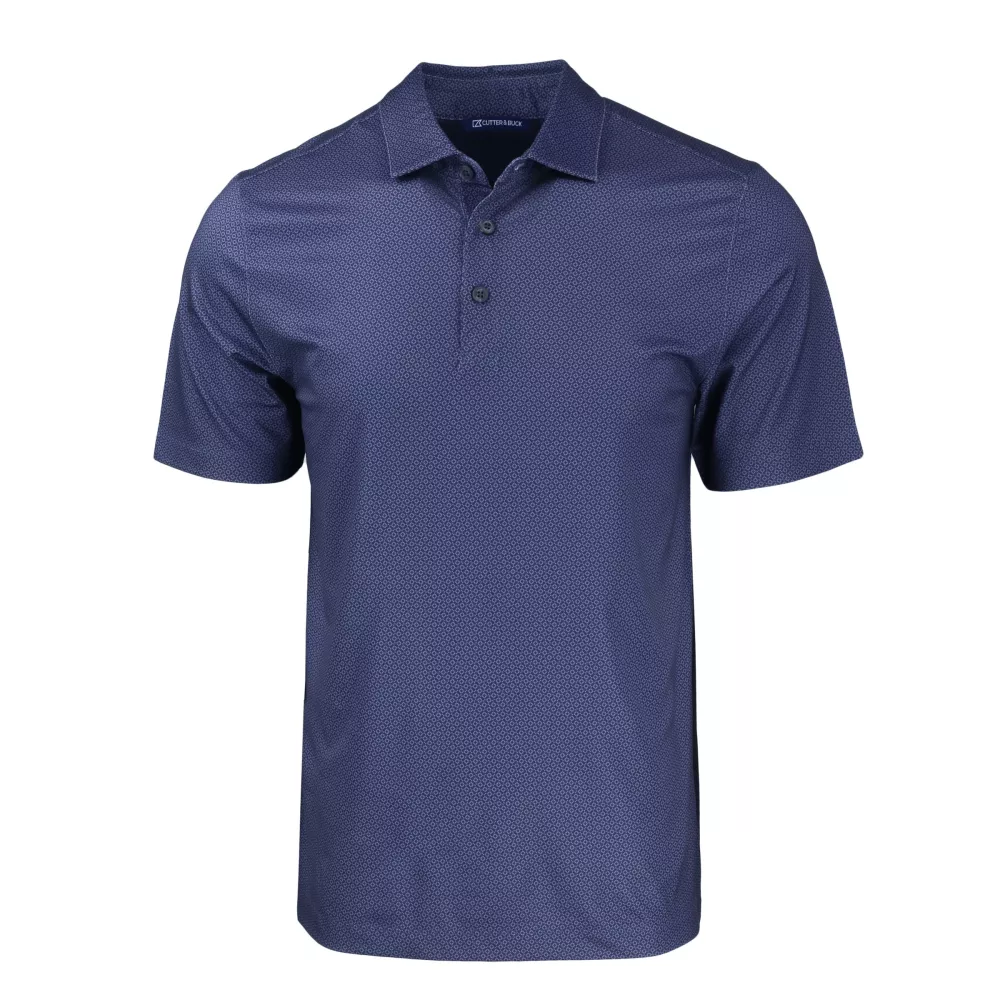 Polo pour hommes Cutter & Buck Pike Eco avec impression géométrique tonale extensible recyclée