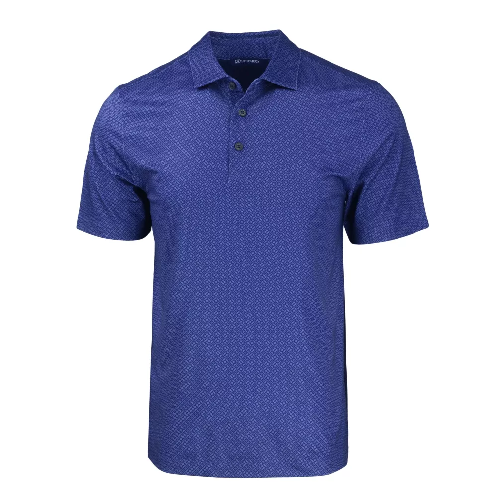Polo pour hommes Cutter & Buck Pike Eco avec impression géométrique tonale extensible recyclée
