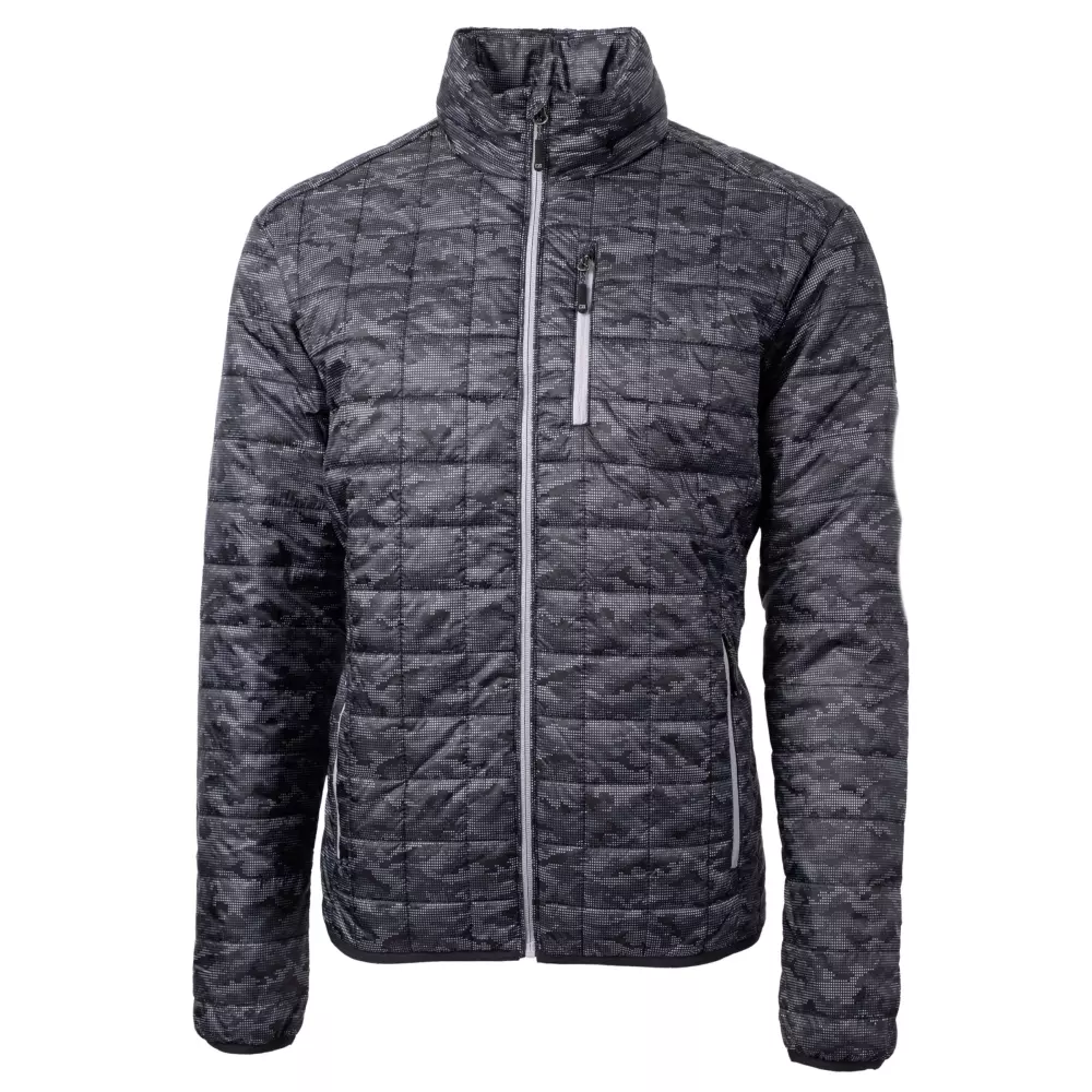 Veste matelassée intégrale à fermeture éclair Cutter & Buck Rainier PrimaLoft? pour homme, isolée écologique.