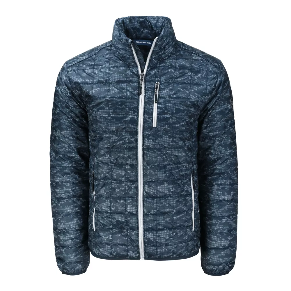 Veste matelassée intégrale à fermeture éclair Cutter & Buck Rainier PrimaLoft? pour homme, isolée écologique.