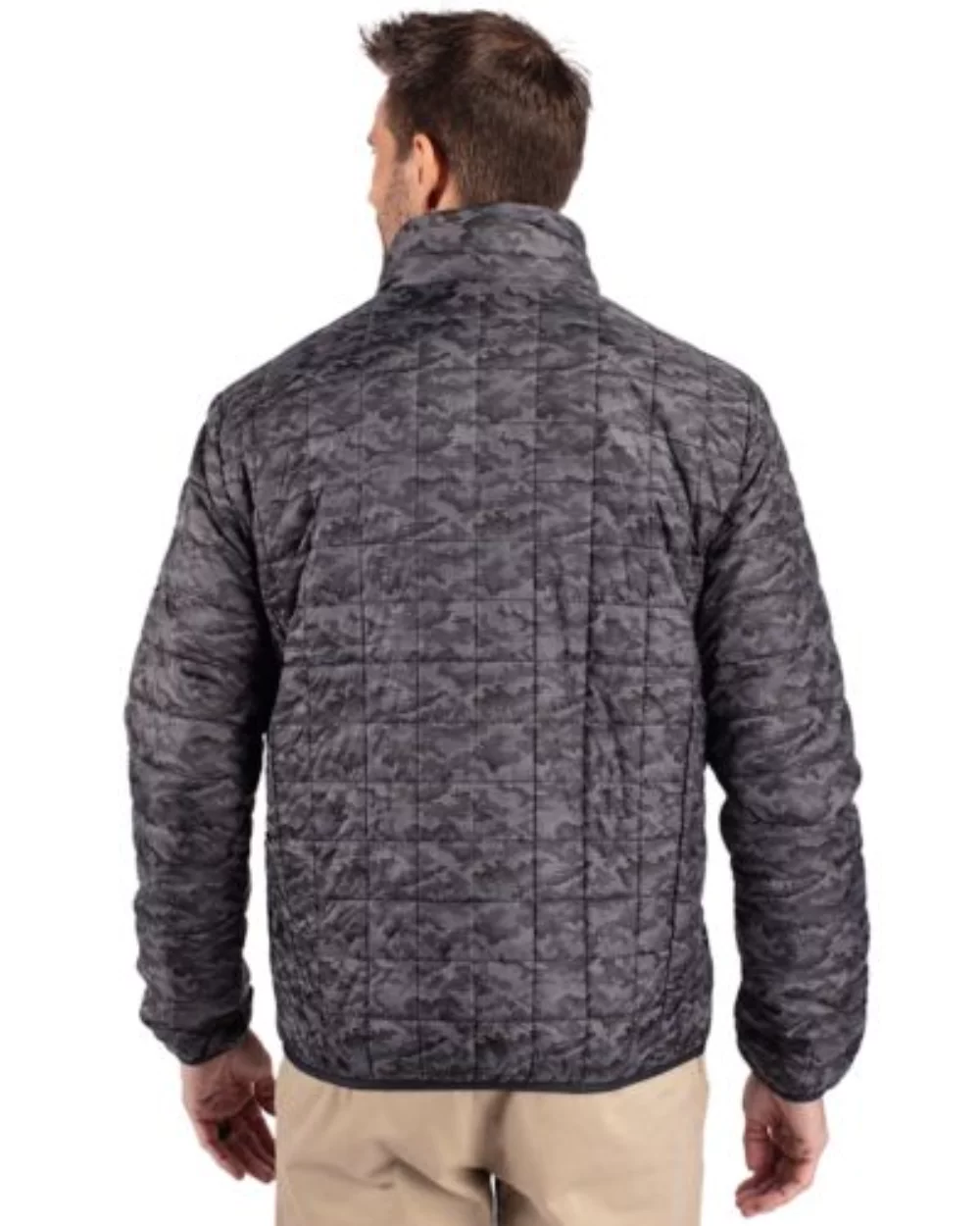 Cutter & Buck Rainier PrimaLoft? Mens Eco Insulated Full Zip Printed Puffer Jacket