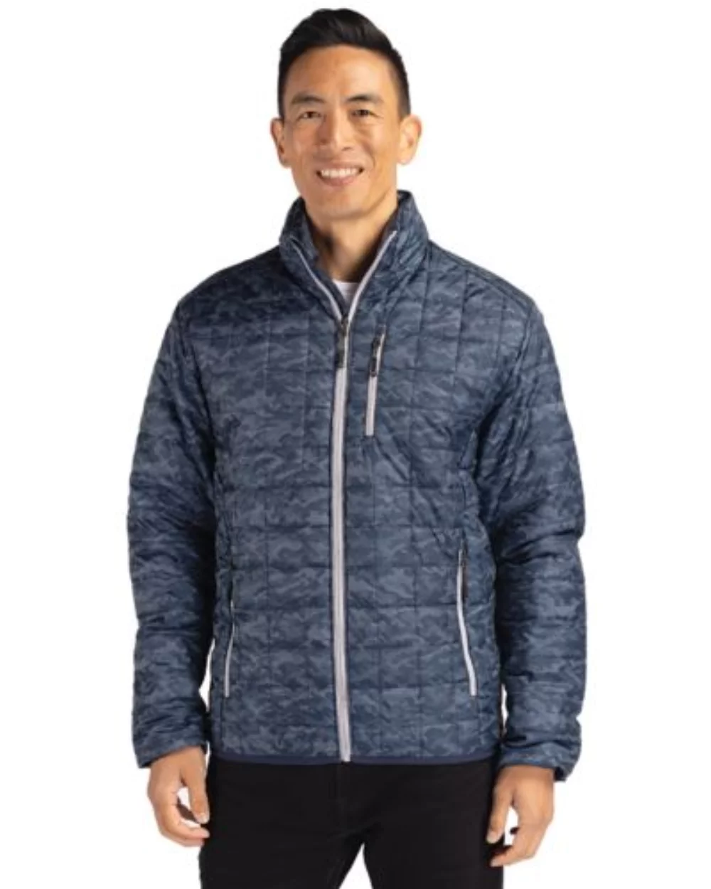 Cutter & Buck Rainier PrimaLoft? Mens Eco Insulated Full Zip Printed Puffer Jacket