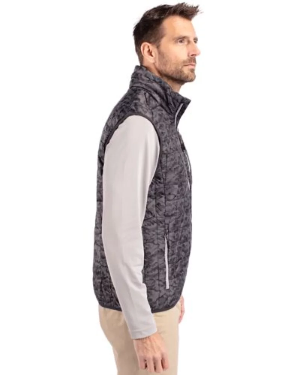 Cutter & Buck Rainier PrimaLoft? Mens Eco Insulated Full Zip Printed Puffer Vest