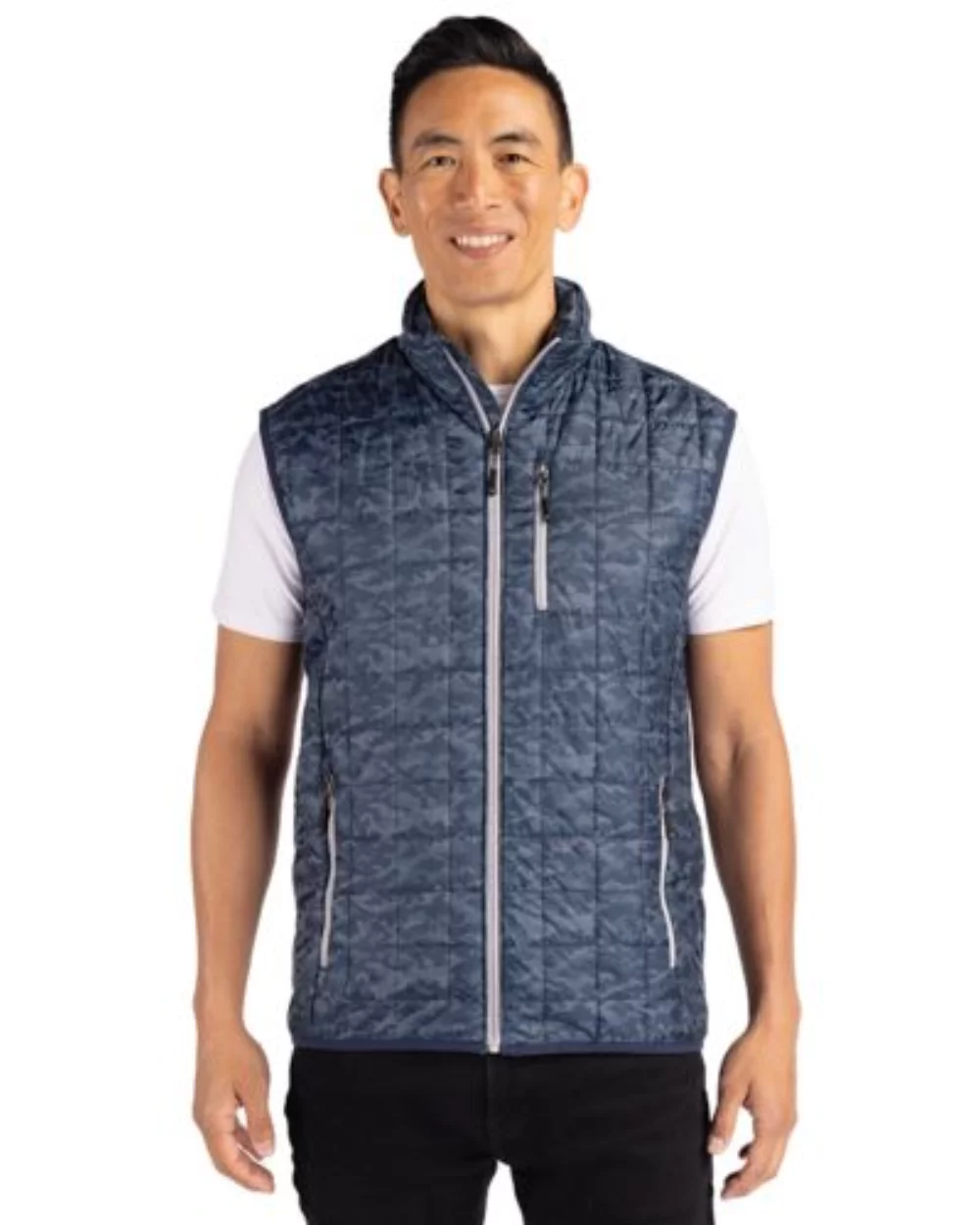 Cutter & Buck Rainier PrimaLoft? Mens Eco Insulated Full Zip Printed Puffer Vest
