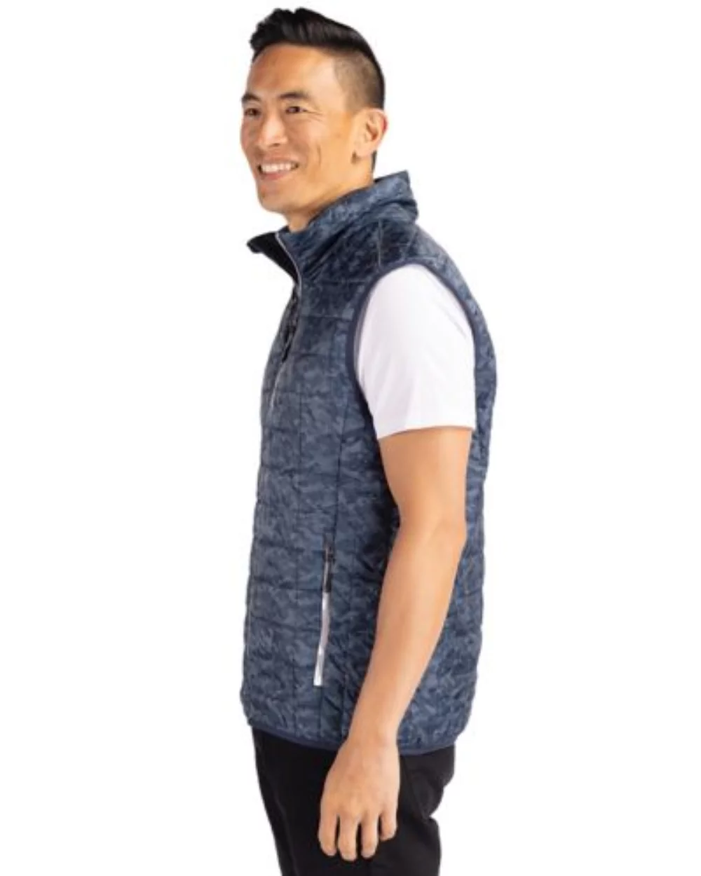 Veste matelassée zippée intégrale pour homme Cutter & Buck Rainier PrimaLoft Eco isolée.