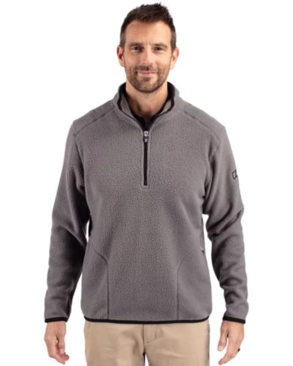 Cutter & Buck Cascade Eco Sherpa Fleece Mens Quarter Zip Jacket