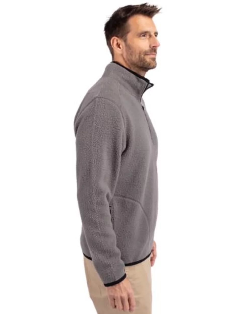 Veste à quart de zip Cutter & Buck Cascade Eco Sherpa Fleece pour hommes