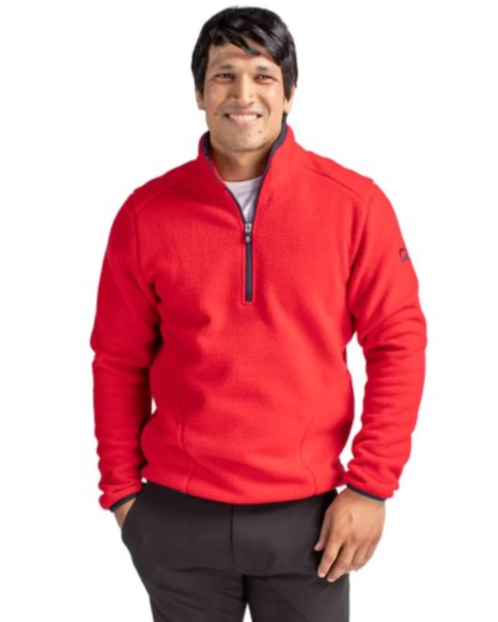 Cutter & Buck Cascade Eco Sherpa Fleece Mens Quarter Zip Jacket