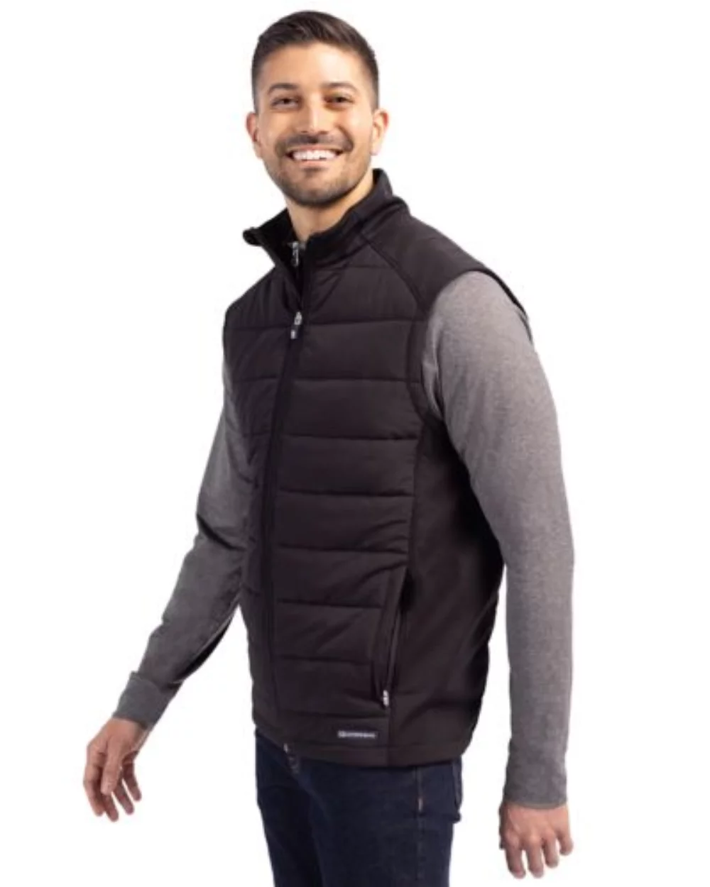 Veste zippée pour homme Cutter & Buck Evoke Hybrid Eco Softshell recyclée