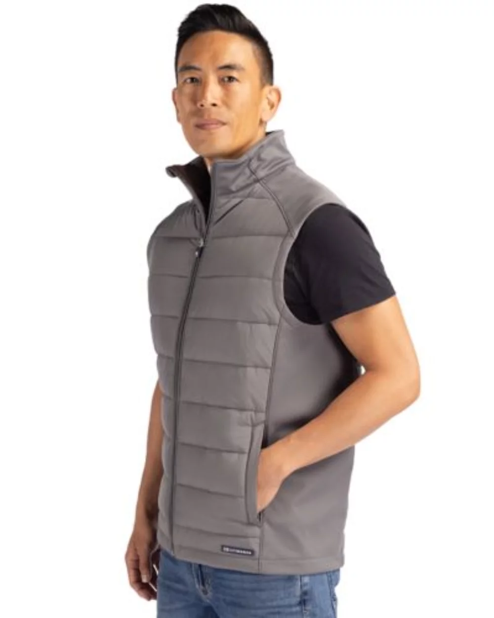 Veste zippée pour homme Cutter & Buck Evoke Hybrid Eco Softshell recyclée