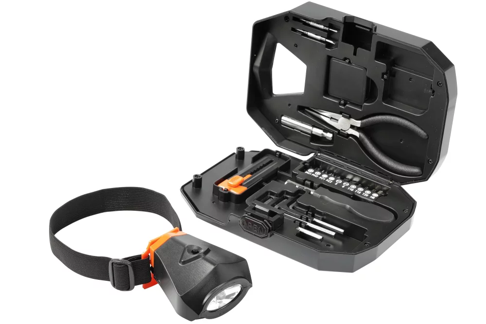 Ensemble d'outils de 22 pièces avec lampe torche Built2Work