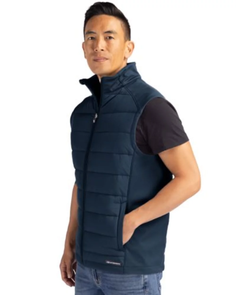 Veste zippée pour homme Cutter & Buck Evoke Hybrid Eco Softshell recyclée