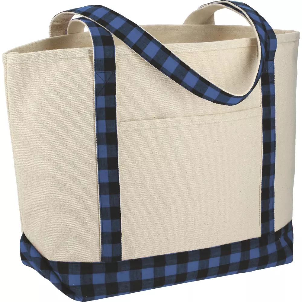Buffalo Plaid 18oz Cotton Boat Tote
