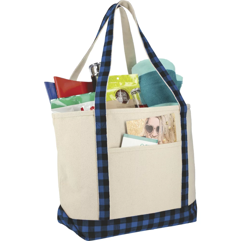 Buffalo Plaid 18oz Cotton Boat Tote
