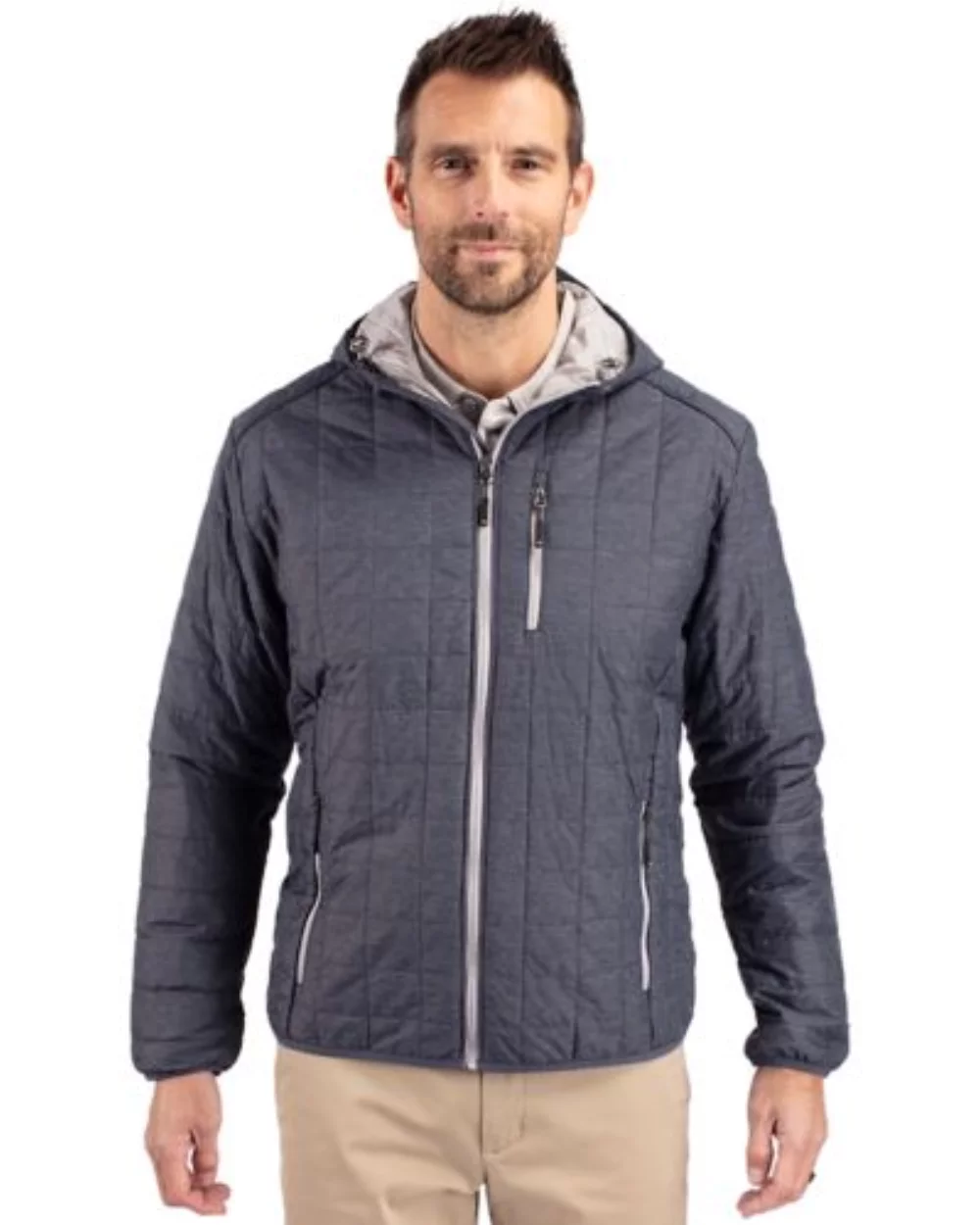 Veste à capuche zippée Cutter & Buck Rainier Primaloft Eco pour hommes